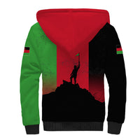 Malawi Independence Day 6 July Sherpa Hoodie Malawian Flag Grunge Soldier