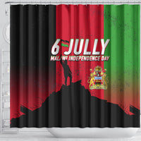 Malawi Independence Day 6 July Shower Curtain Malawian Flag Grunge Soldier