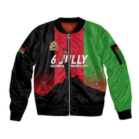 Malawi Independence Day 6 July Sleeve Zip Bomber Jacket Malawian Flag Grunge Soldier
