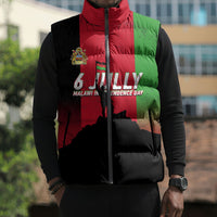 Malawi Independence Day 6 July Sleeveless Puffer Jacket Malawian Flag Grunge Soldier