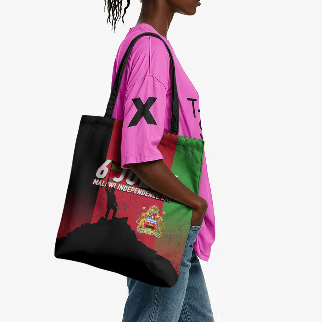 Malawi Independence Day 6 July Tote Bag Malawian Flag Grunge Soldier