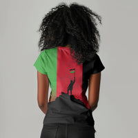 Malawi Independence Day 6 July Women V-Neck T-Shirt Malawian Flag Grunge Soldier