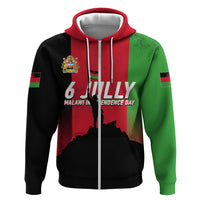 Malawi Independence Day 6 July Zip Hoodie Malawian Flag Grunge Soldier