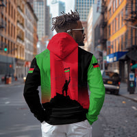 Malawi Independence Day 6 July Zip Hoodie Malawian Flag Grunge Soldier