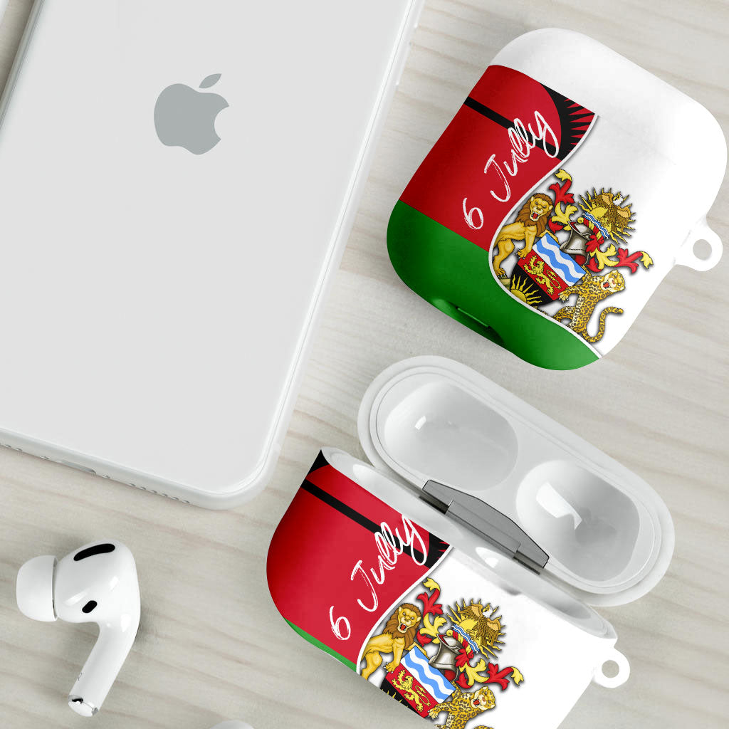 Malawi Independence Day 6 July AirPods Case Malawian Coat Of Arms Flag Ribbon