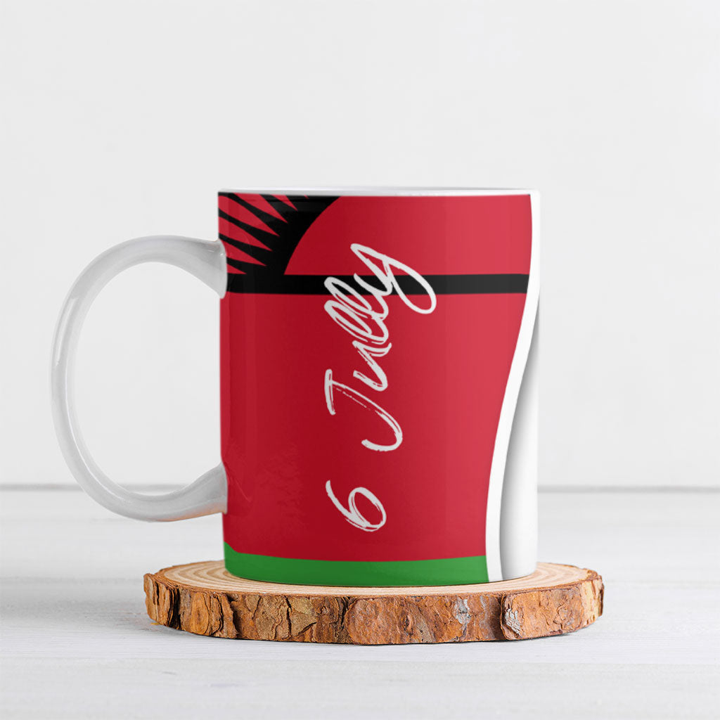 Malawi Independence Day 6 July Ceramic Mug Malawian Coat Of Arms Flag Ribbon