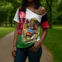 Malawi Independence Day 6 July Cross Shoulder Shirt Malawian Coat Of Arms Flag Ribbon
