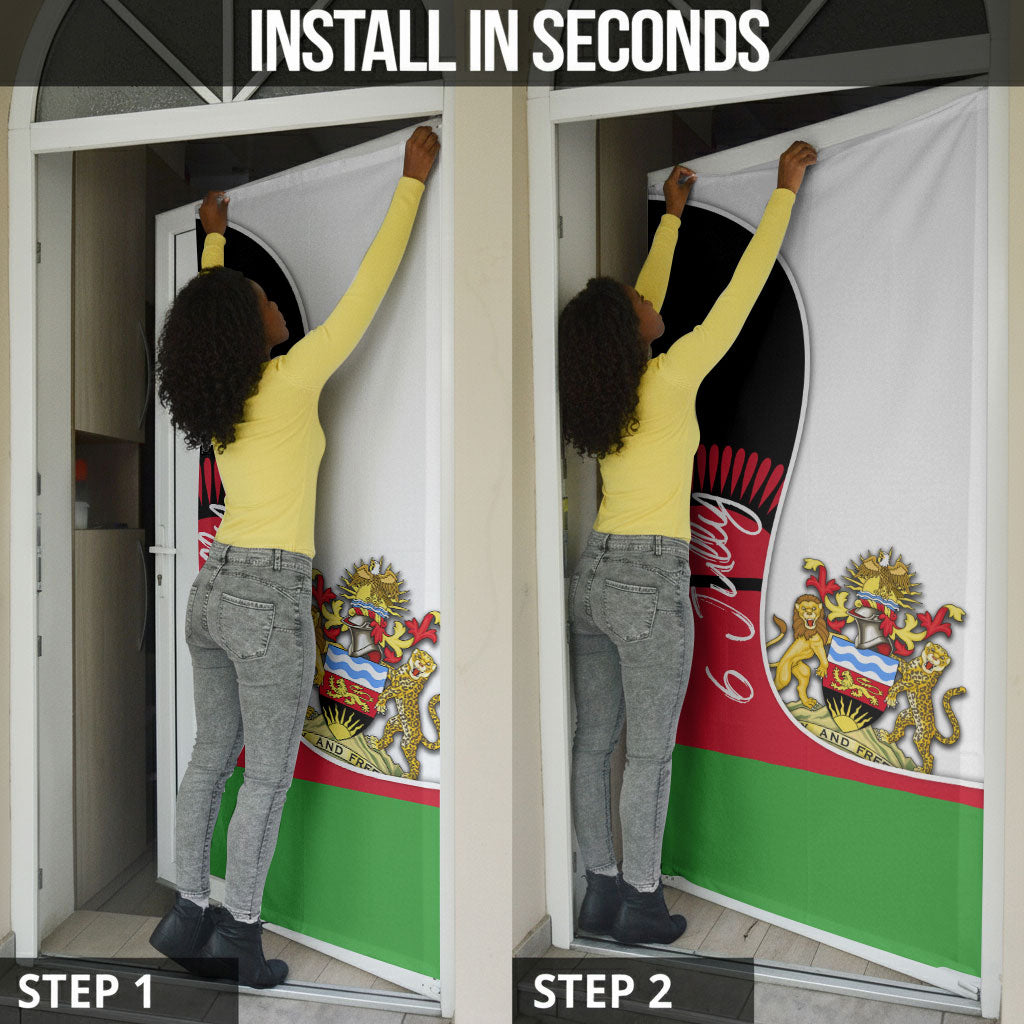 Malawi Independence Day 6 July Door Cover Malawian Coat Of Arms Flag Ribbon