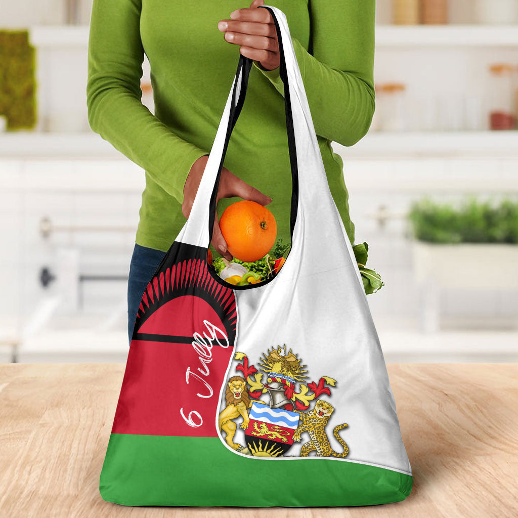 Malawi Independence Day 6 July Grocery Bag Malawian Coat Of Arms Flag Ribbon