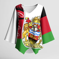 Malawi Independence Day 6 July Kimono Sleeve Blouse Malawian Coat Of Arms Flag Ribbon