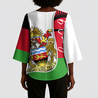 Malawi Independence Day 6 July Kimono Sleeve Blouse Malawian Coat Of Arms Flag Ribbon