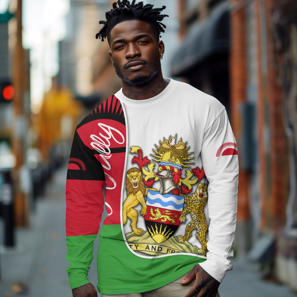 Malawi Independence Day 6 July Long Sleeve Shirt Malawian Coat Of Arms Flag Ribbon