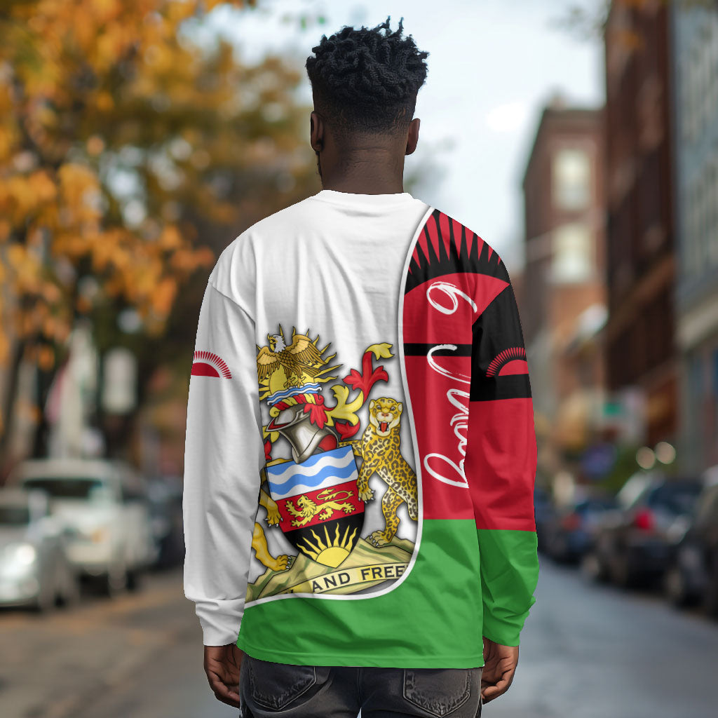 Malawi Independence Day 6 July Long Sleeve Shirt Malawian Coat Of Arms Flag Ribbon
