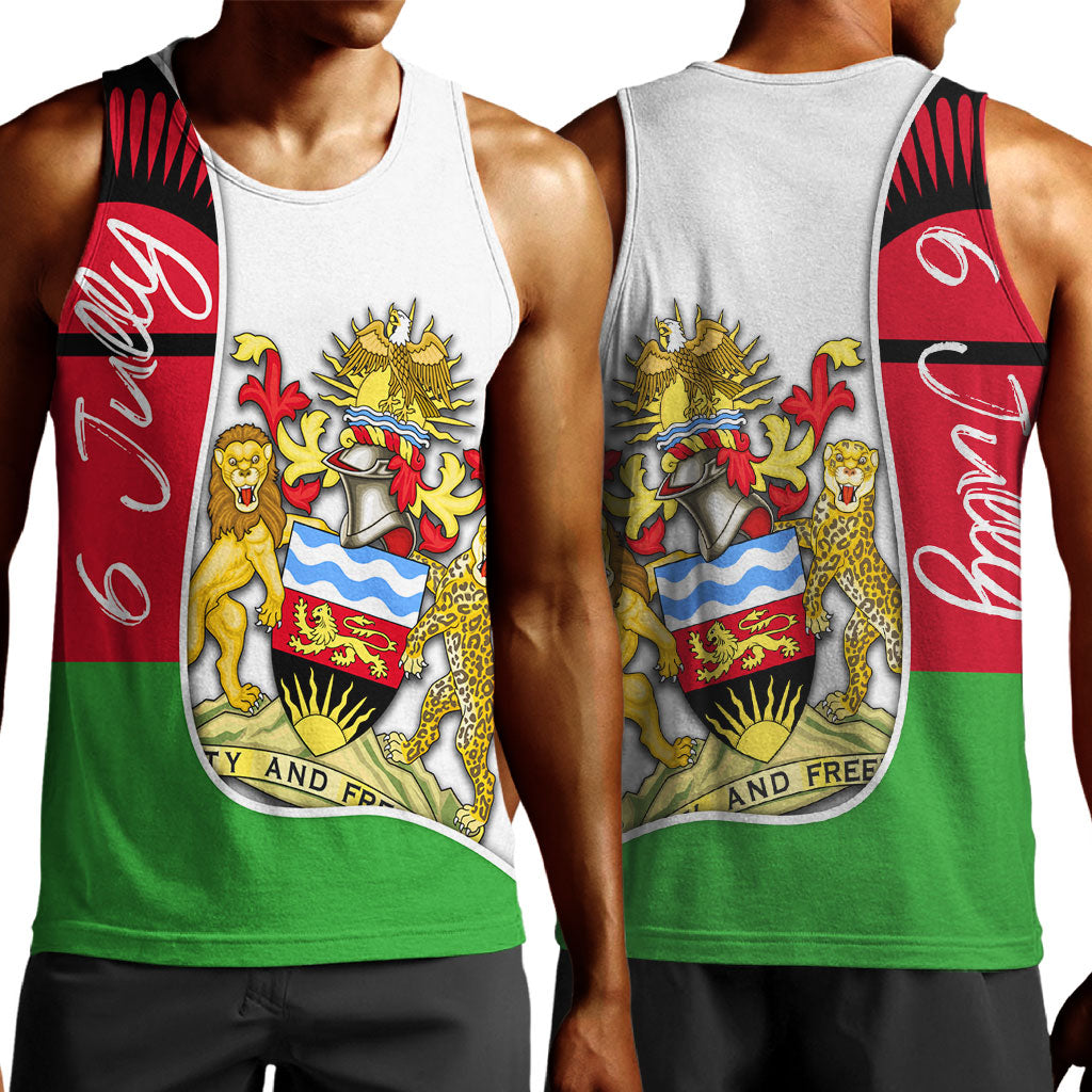Malawi Independence Day 6 July Men Tank Top Malawian Coat Of Arms Flag Ribbon