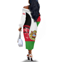 Malawi Independence Day 6 July Off The Shoulder Long Sleeve Dress Malawian Coat Of Arms Flag Ribbon