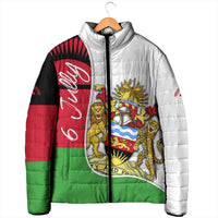 Malawi Independence Day 6 July Padded Jacket Malawian Coat Of Arms Flag Ribbon