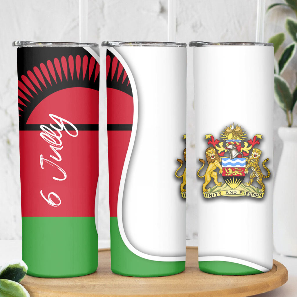 Malawi Independence Day 6 July Skinny Tumbler Malawian Coat Of Arms Flag Ribbon