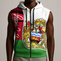 Malawi Independence Day 6 July Sleeveless Zip Hoodie Malawian Coat Of Arms Flag Ribbon