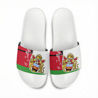 Malawi Independence Day 6 July Slide Sandals Malawian Coat Of Arms Flag Ribbon