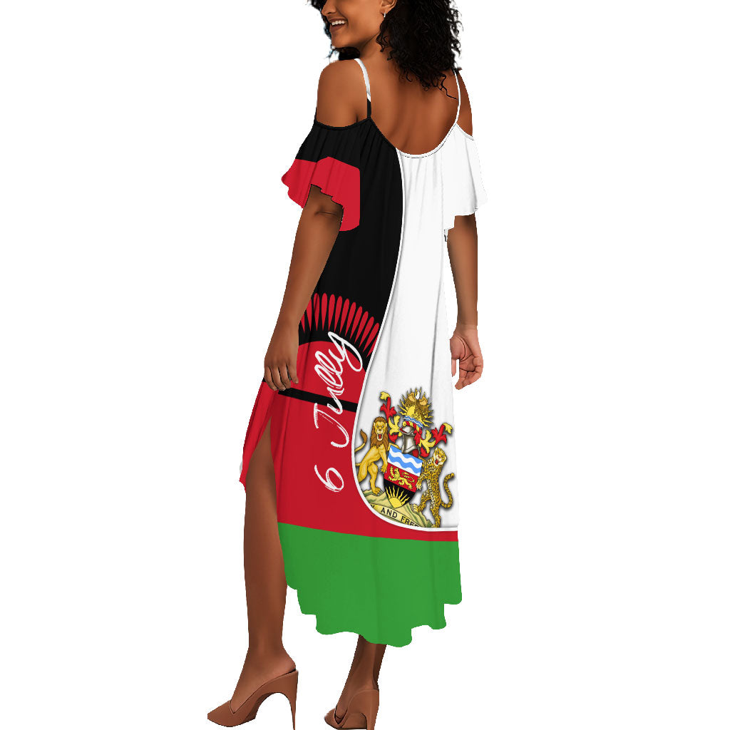 Malawi Independence Day 6 July Summer Maxi Dress Malawian Coat Of Arms Flag Ribbon