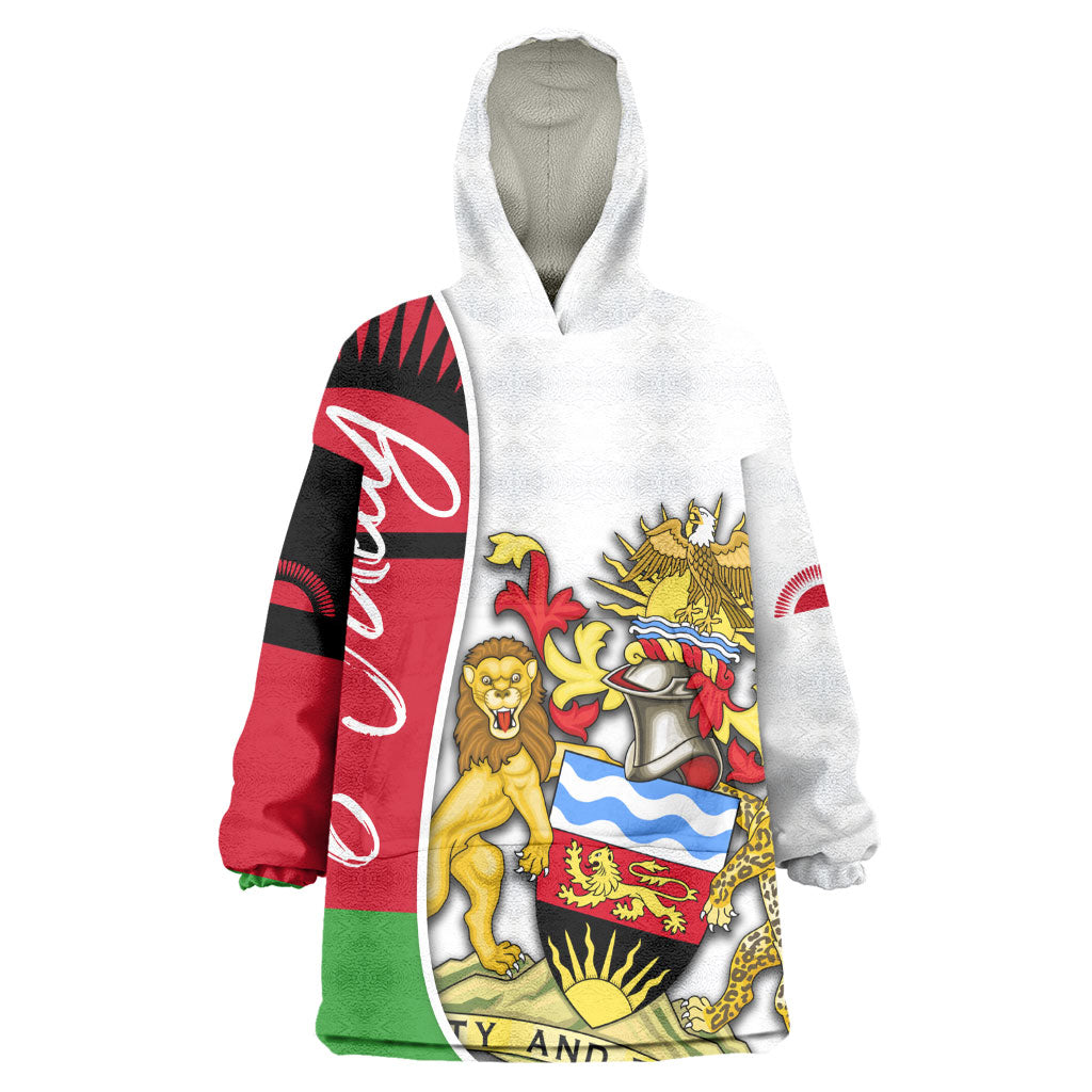 Malawi Independence Day 6 July Wearable Blanket Hoodie Malawian Coat Of Arms Flag Ribbon