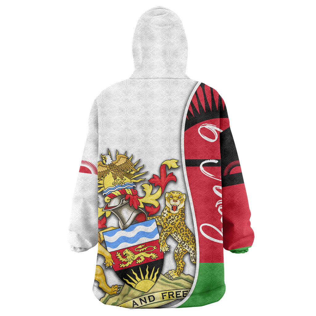 Malawi Independence Day 6 July Wearable Blanket Hoodie Malawian Coat Of Arms Flag Ribbon