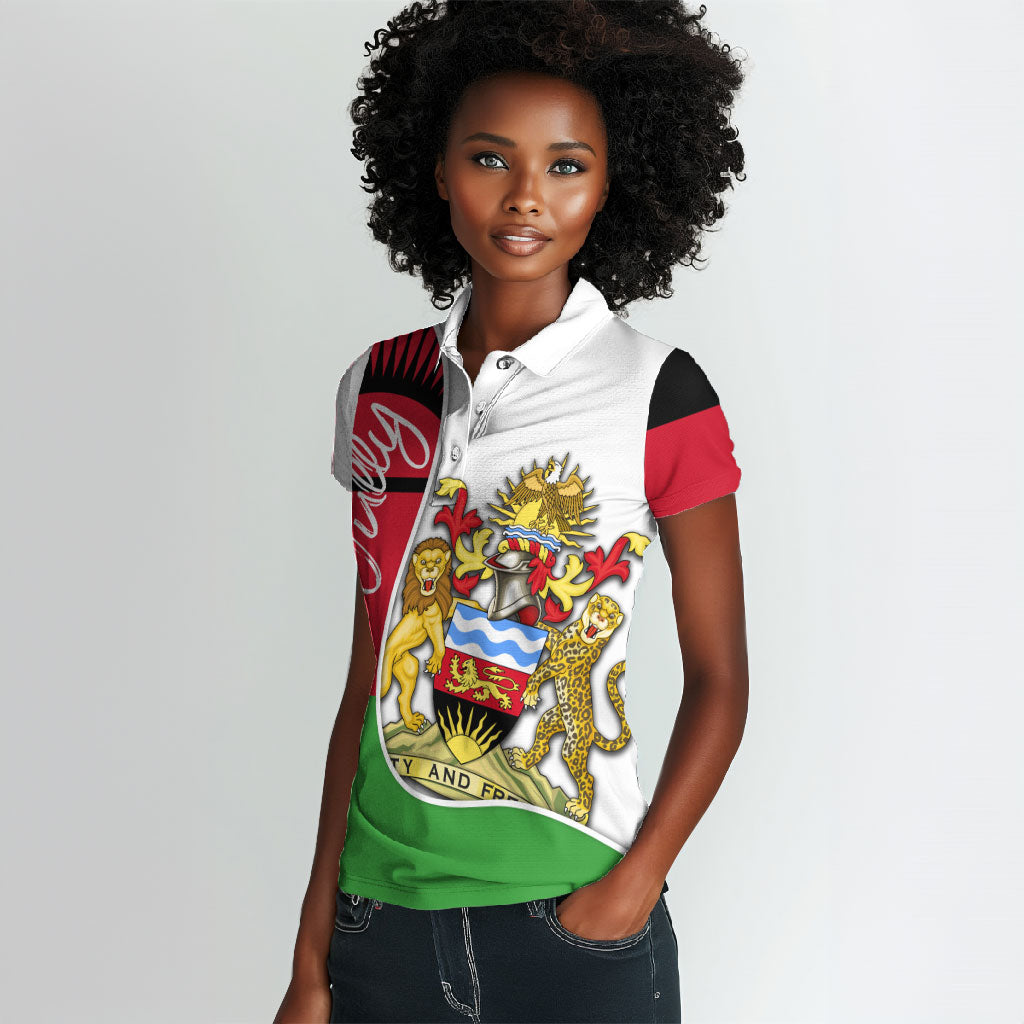 Malawi Independence Day 6 July Women Polo Shirt Malawian Coat Of Arms Flag Ribbon