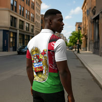 Malawi Independence Day 6 July Zipper Polo Shirt Malawian Coat Of Arms Flag Ribbon