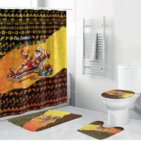 Tropical Christmas In July Santa Claus Bathroom Set Festive Hawaiian With Beach Reindeer Sleigh