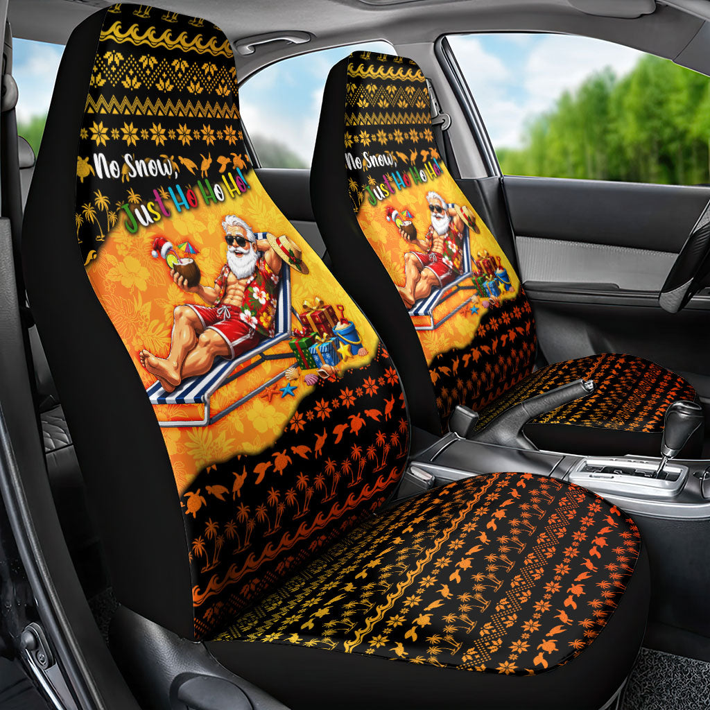 Tropical Christmas In July Santa Claus Car Seat Cover Festive Hawaiian With Beach Reindeer Sleigh