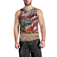 Tropical Christmas In July Candy Cane Surf Men Tank Top Vibrant Street Art Beach Graffiti Graphic