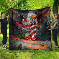 Tropical Christmas In July Candy Cane Surf Quilt Vibrant Street Art Beach Graffiti Graphic
