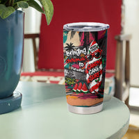 Tropical Christmas In July Candy Cane Surf Tumbler Cup Vibrant Street Art Beach Graffiti Graphic