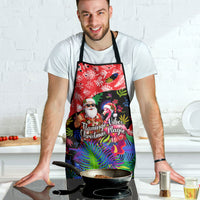 Christmas In July Flamingo Apron Magic Santa Claus Festive Tropical Hawaiian Beach Birds