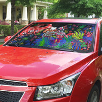 Christmas In July Flamingo Auto Sun Shade Magic Santa Claus Festive Tropical Hawaiian Beach Birds
