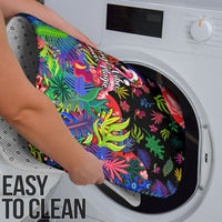 Christmas In July Flamingo Bathroom Set Magic Santa Claus Festive Tropical Hawaiian Beach Birds