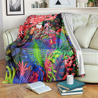 Christmas In July Flamingo Blanket Magic Santa Claus Festive Tropical Hawaiian Beach Birds