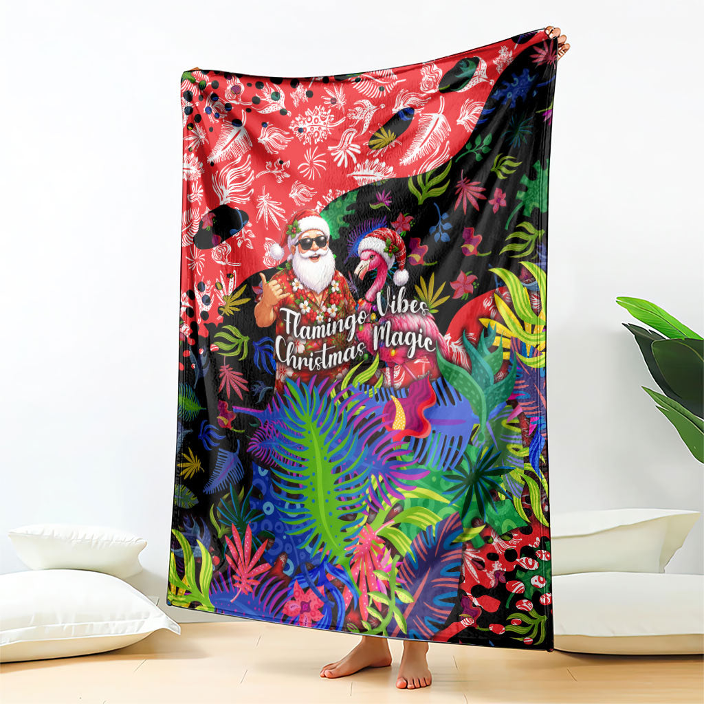 Christmas In July Flamingo Blanket Magic Santa Claus Festive Tropical Hawaiian Beach Birds