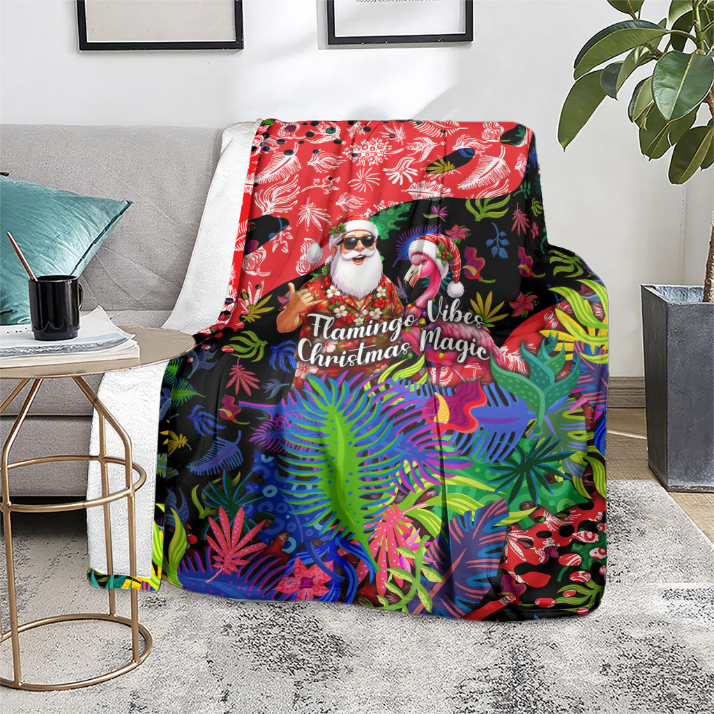 Christmas In July Flamingo Blanket Magic Santa Claus Festive Tropical Hawaiian Beach Birds