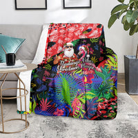 Christmas In July Flamingo Blanket Magic Santa Claus Festive Tropical Hawaiian Beach Birds