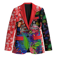 Christmas In July Flamingo Blazer Magic Santa Claus Festive Tropical Hawaiian Beach Birds