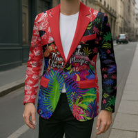 Christmas In July Flamingo Blazer Magic Santa Claus Festive Tropical Hawaiian Beach Birds