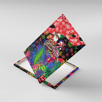 Christmas In July Flamingo Canvas Wall Art Magic Santa Claus Festive Tropical Hawaiian Beach Birds