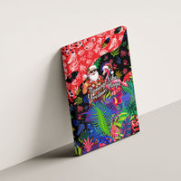 Christmas In July Flamingo Canvas Wall Art Magic Santa Claus Festive Tropical Hawaiian Beach Birds