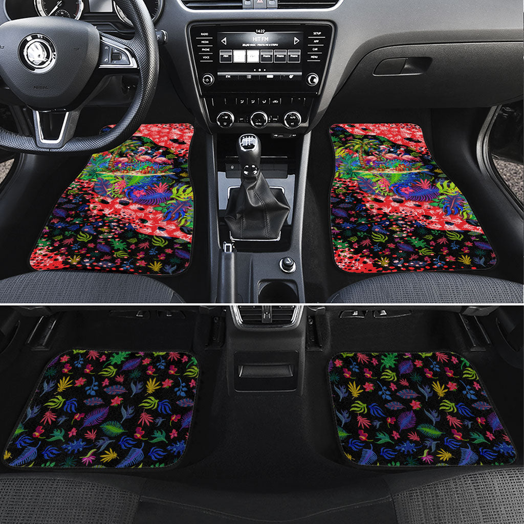 Christmas In July Flamingo Car Mats Magic Santa Claus Festive Tropical Hawaiian Beach Birds