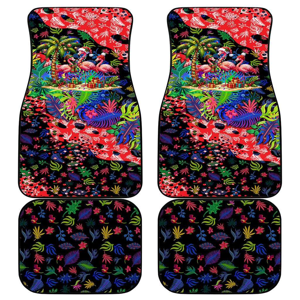 Christmas In July Flamingo Car Mats Magic Santa Claus Festive Tropical Hawaiian Beach Birds