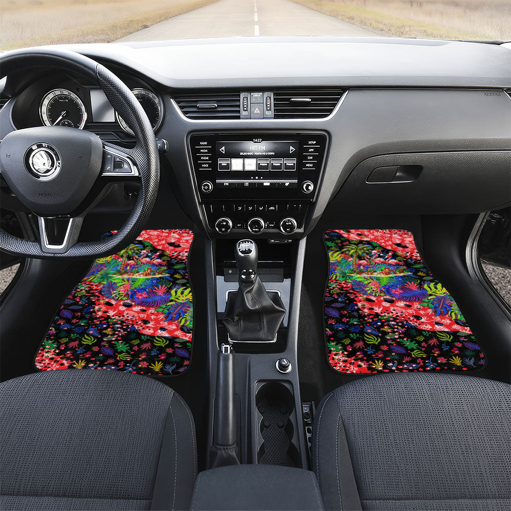 Christmas In July Flamingo Car Mats Magic Santa Claus Festive Tropical Hawaiian Beach Birds