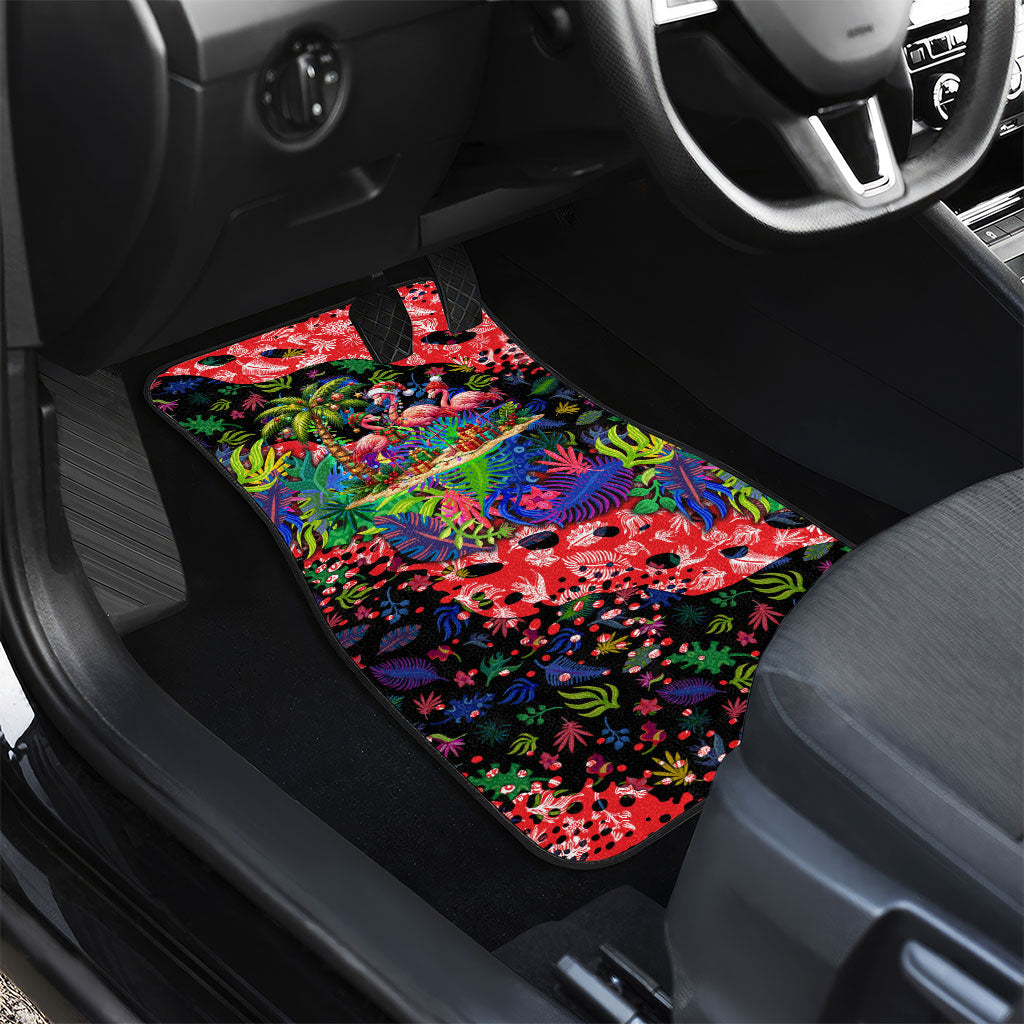 Christmas In July Flamingo Car Mats Magic Santa Claus Festive Tropical Hawaiian Beach Birds