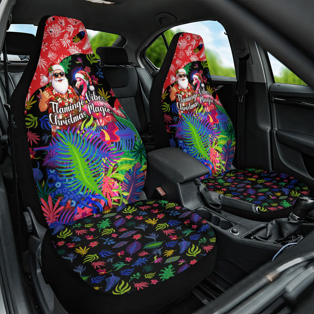 Christmas In July Flamingo Car Seat Cover Magic Santa Claus Festive Tropical Hawaiian Beach Birds