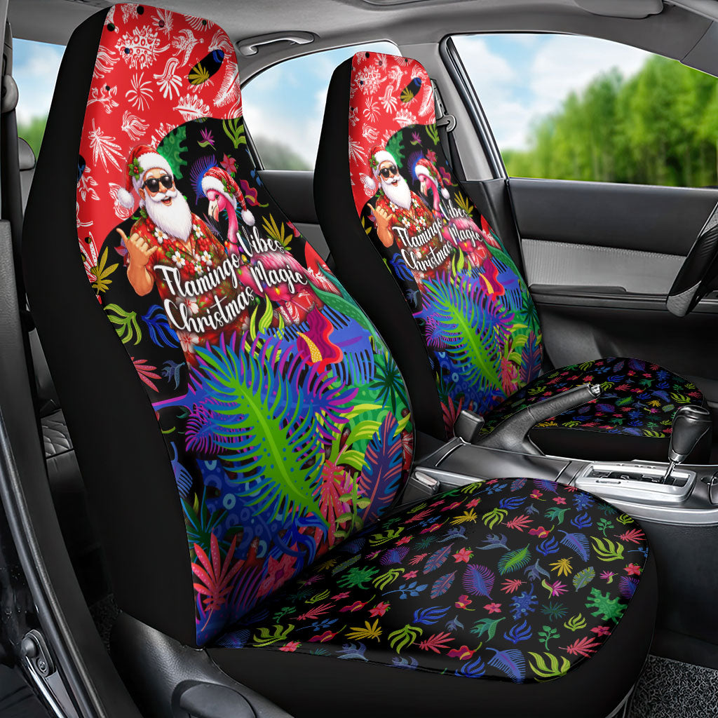 Christmas In July Flamingo Car Seat Cover Magic Santa Claus Festive Tropical Hawaiian Beach Birds